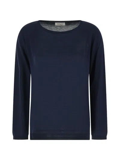 Kangra Cashmere Round-neck Sweater In Blue