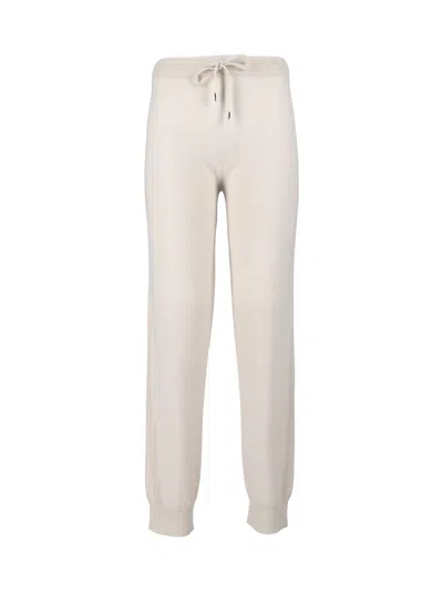 Kangra Cashmere Seamless Drawstring Adjustable Jogger Sweatpants In Multi