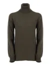 Kangra Cashmere Seamless Regular Fit Turtleneck In Green