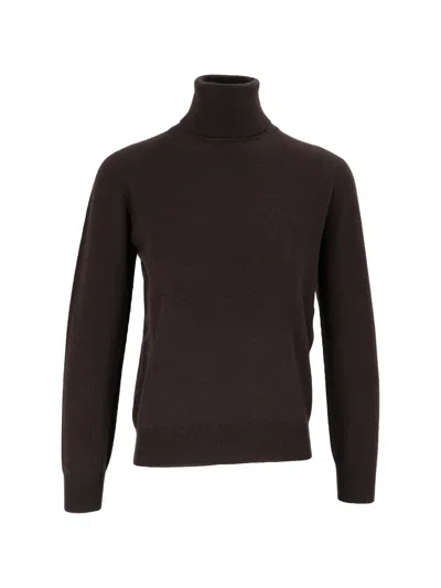 Kangra Cashmere Roll-neck Long-sleeve Sweater In Brown