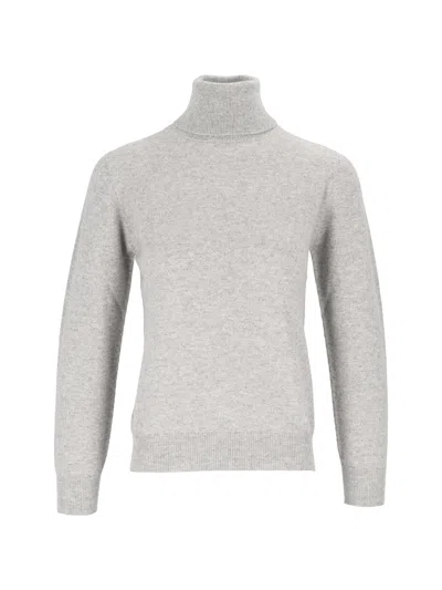 Kangra Cashmere Roll-neck Long-sleeve Sweater In Gray