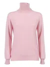 Kangra Cashmere Seamless Turtleneck Sweater In Pink