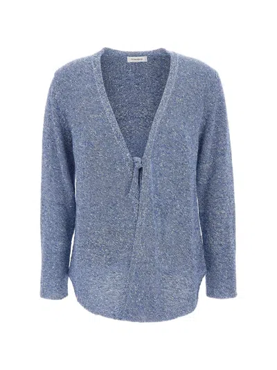Kangra Cashmere Sequin-embellished Asymmetrical Cardigan In Blue