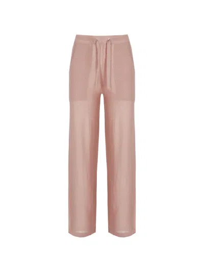 Kangra Cashmere Sequin-embellished Drawstring-fastening Trousers In Pink