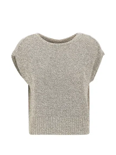Kangra Cashmere Sequin-embellished Open-back Sweater In Brown