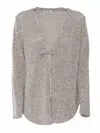 Kangra Cashmere Relaxed Fit Sequin-embellished Jacket With Deep V-neckline In Gray