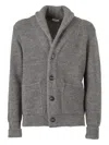 Kangra Cashmere Textured Knit Shawl-collared Jacket With Functional Pockets In Gray