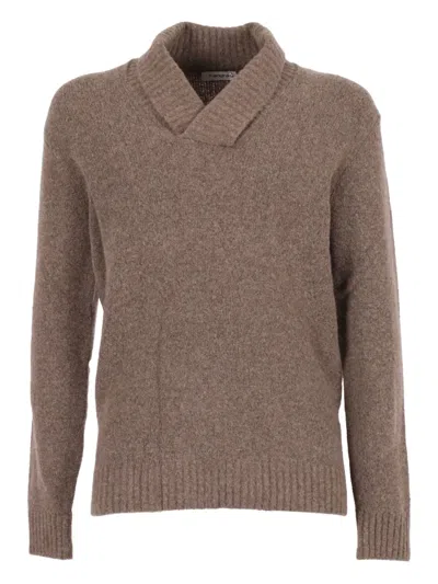 KANGRA CASHMERE SHAWL-COLLAR WOOL-CASHMERE BLEND SWEATER