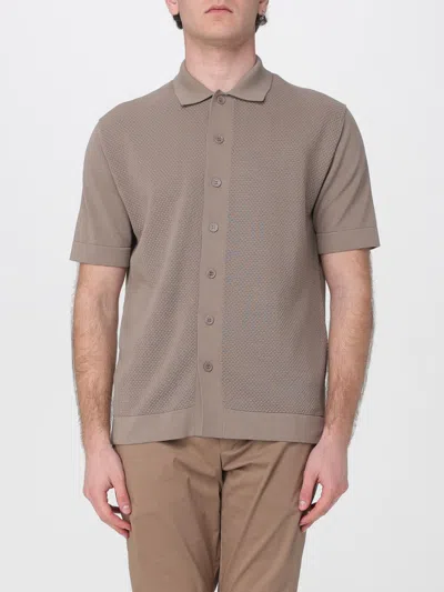 Kangra Cashmere Shirt Men Kangra In Brown