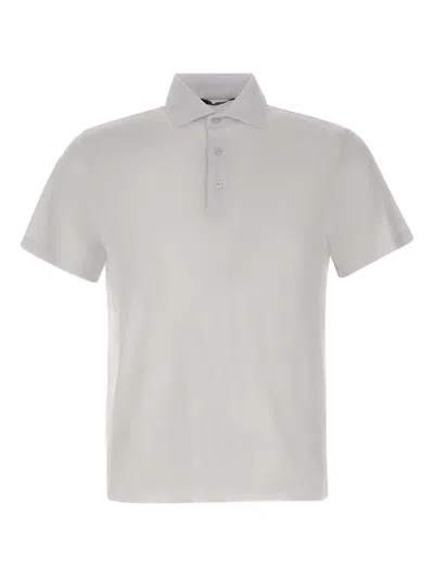 Kangra Cashmere Short-sleeve Button Polo Shirt In Gray