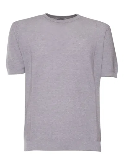 Kangra Cashmere Short-sleeve Crew-neck T-shirt In Gray