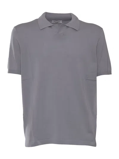 Kangra Cashmere Short Sleeve Polo In Gray