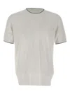 Kangra Cashmere Short-sleeve Ribbed-edge Sweater In Yellow