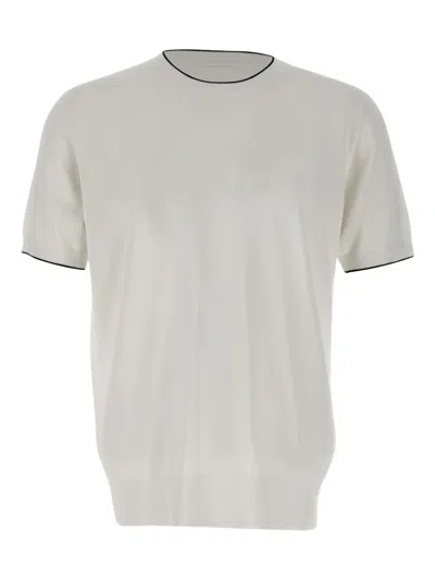 Kangra Cashmere Short-sleeve Ribbed-edge Sweater In Yellow