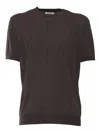 Kangra Cashmere Short Sleeve Sweater In Brown
