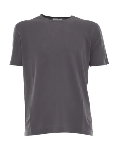Kangra Cashmere Short Sleeve Sweater In Gray