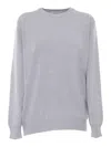 Kangra Cashmere Short Sleeve Sweater With Alcantara Patch In White