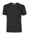 Kangra Cashmere Kangra Short-sleeve Knit Top With Ribbed Detailing In Black