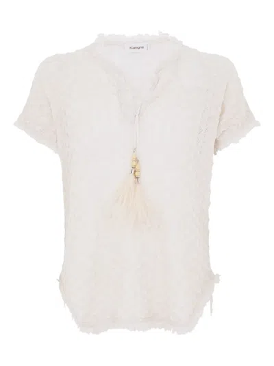 KANGRA CASHMERE SHORT-SLEEVED TOP