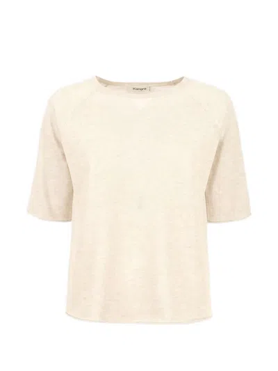 Kangra Cashmere Short-sleeve Rolled-edge T-shirt In Neutral