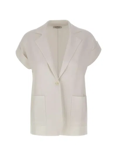 Kangra Cashmere Short-sleeved Tailored Waistcoat In White