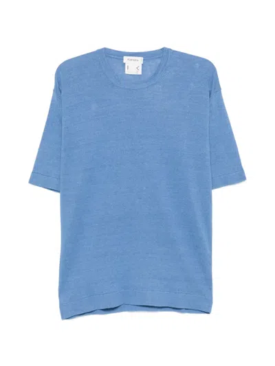 Kangra Cashmere Short-sleeves T-shirt In Blue