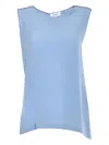 Kangra Cashmere Silk Tank Top In Blue