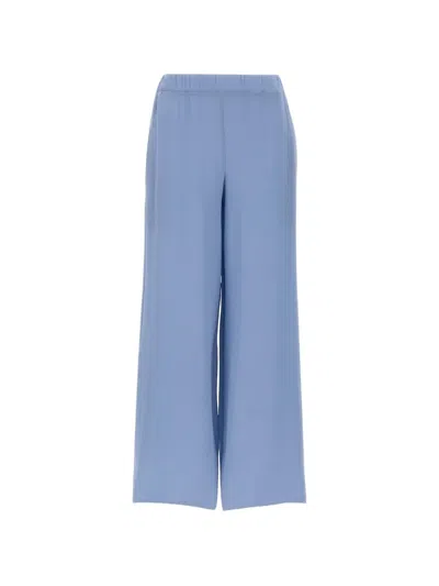 Kangra Cashmere Silk Elasticated-waistband Palazzo Pants In Blue