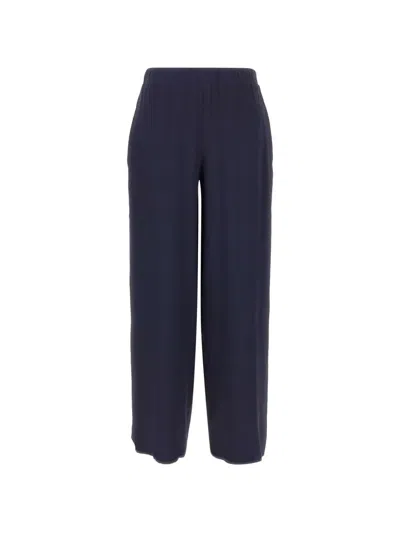 Kangra Cashmere Silk Palazzo Pants In Blue