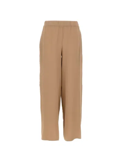 Kangra Cashmere Silk Palazzo Pants In Brown