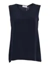 Kangra Cashmere Silk Tank Top In Blue