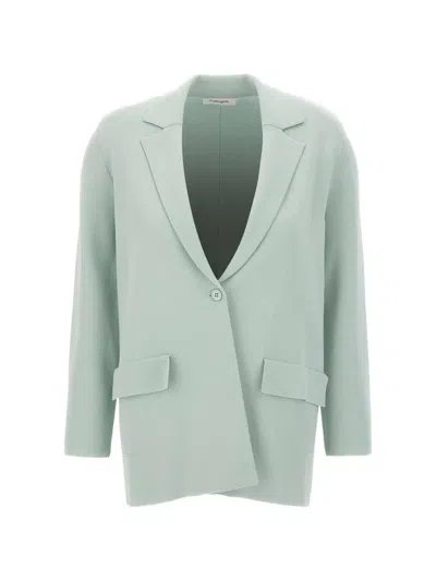 Kangra Cashmere Single-breasted Milano-stitch Blazer In Green