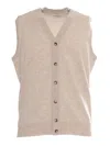 Kangra Cashmere Sleveless Vest In Brown