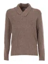 Kangra Cashmere Shawl-collar Wool-cashmere Blend Sweater In Gray