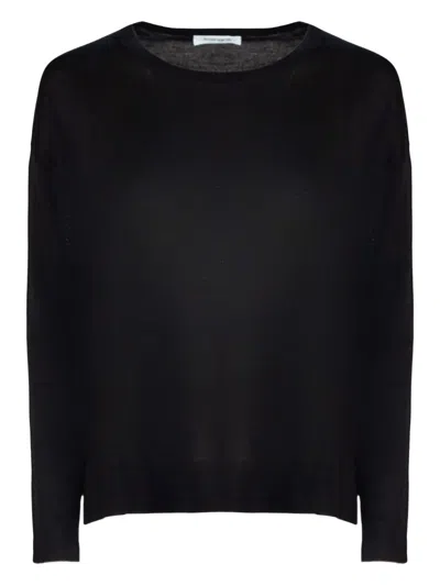 Kangra Cashmere Split-cuff Sweater In Black
