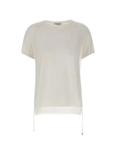 Kangra Cashmere Strap-detail Raglan-sleeve T-shirt In White