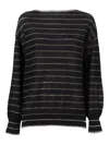Kangra Cashmere Boat Neck Sweater With Fringed Details In Black