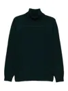 Kangra Cashmere Classic Turtleneck Sweater In Wool-cashmere Blend In Green