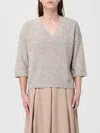 Kangra Cashmere Three-quarter Sleeve Pullover With Subtle Sequins In Gray
