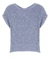 Kangra Cashmere Kangra Sleeveless Blue Cashmere Cotton Blend Sweater In Blue