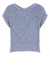 Kangra Cashmere Kangra Sleeveless Blue Cashmere Cotton Blend Sweater In Blue