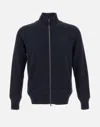 Kangra Cashmere M-martello Zip-up Sweater In Blue