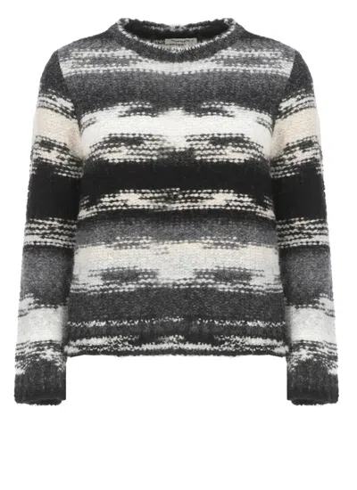 Kangra Cashmere Round-neck Long-sleeve Sweater In Black