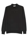 Kangra Cashmere Long Sleeve Polo Shirt In Black