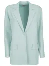 Kangra Cashmere Tailored Blazer With Single-button Closure In Blue