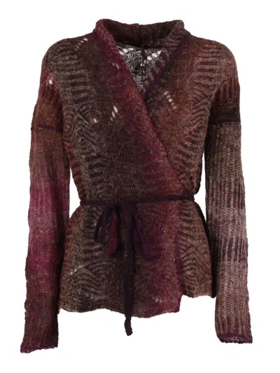 Kangra Cashmere Textured Alpaca Blend Wrap-style Top In Black