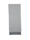 Kangra Cashmere Textured Light Grey Wool Scarf With Subtle Herringbone Pattern In Gray
