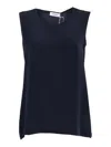 Kangra Cashmere Silk Tank Top In Blue