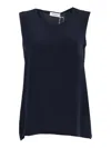 Kangra Cashmere Silk Tank Top In Blue