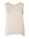 Kangra Cashmere Lace Tank Top In Neutral